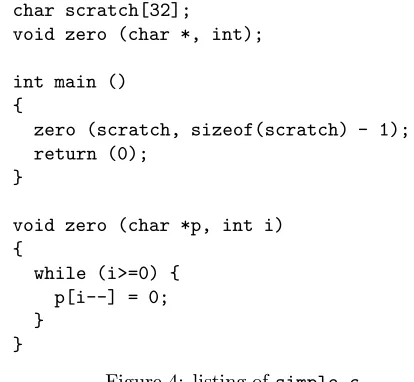 Figure 4: listing of simple.c
