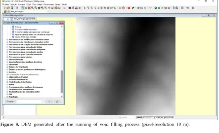 Figure 8. DEM generated after the running of void filling process (pixel-resolution 10 m)