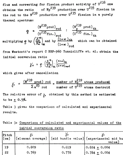 Table 3' Comparison of calculated and experimental values of the 