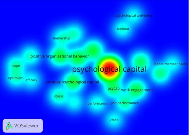 Figure 1. Co-occurences of author keywords (density visualization) 