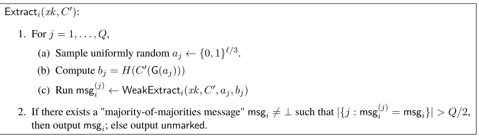 Figure 2: The sub-routine algorithm Extracti(xk, C′)