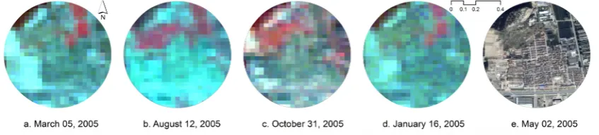 Figure 5. Comparison between the NDVI and EVI, derived from the Landsat 8 32-Day NDVI Composite and EVI Composite in 2016 