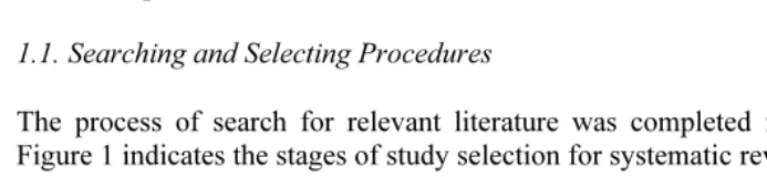 Figure 1. Stages of the study selection procedure. 