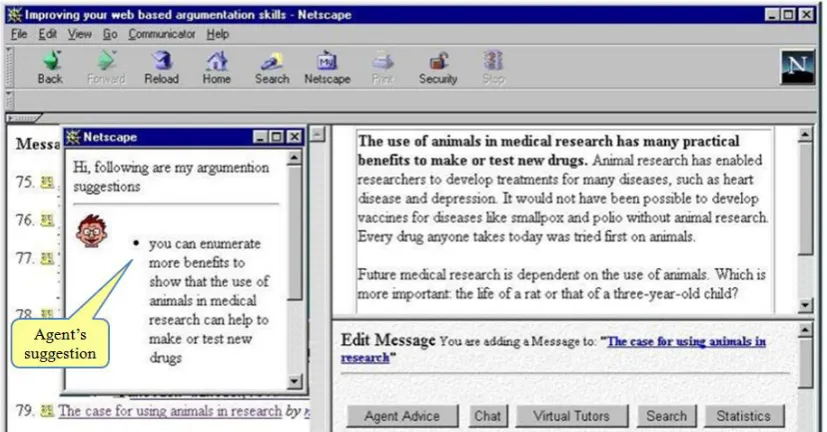 Figure 4.4 Agent Providing Advice  (Yu & Chee, 1999)