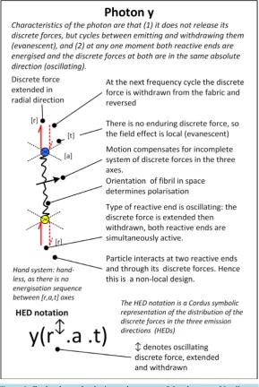 Figure 1. Cordus theory for the internal structure of the photon, and its discrete field arrangements