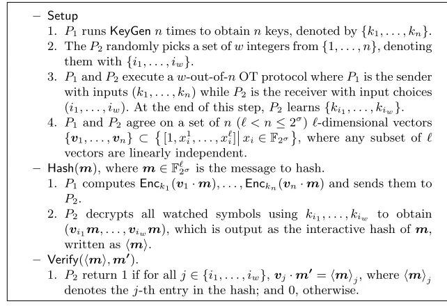 Fig. 4: Realize XOR-Homomorphic Interactive Hash
