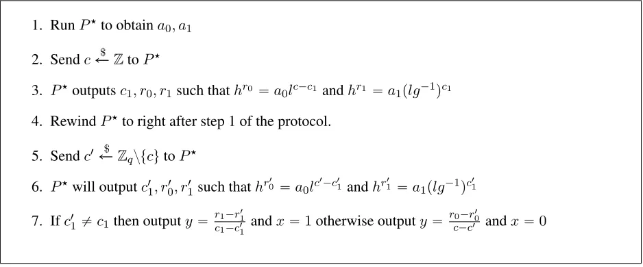 Figure 4: Extractor for Binary Proof
