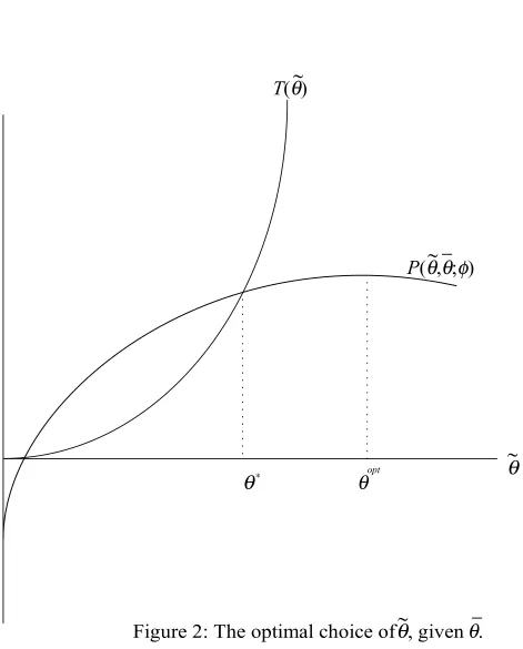 Figure 2: The optimal choice of θ_~, given θ.