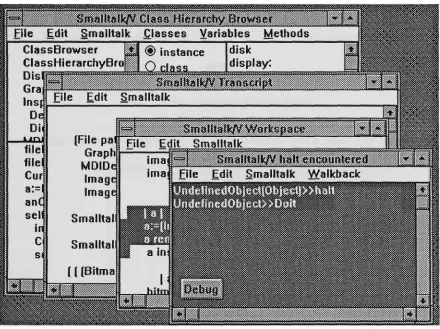 Fig. 3.6 An typical Smalltalk environment(VWin) 