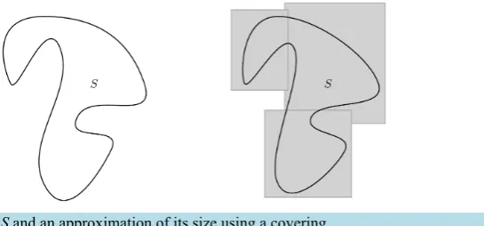 Figure 1. A set S and an approximation of its size using a covering.                       