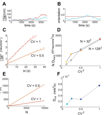 Figure 6. Quantification of drift induced by neural stochasticity, in the absence of velocity inputs