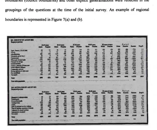 Figure 6: An example of one table of results form the 1991 Western Australian Census Data (after pre-processing)