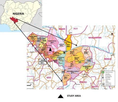 Figure 1; Map of Nigeria showing the study area