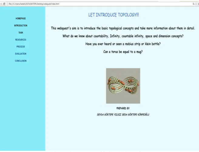 Figure 1. Screen capture of the introduction section 