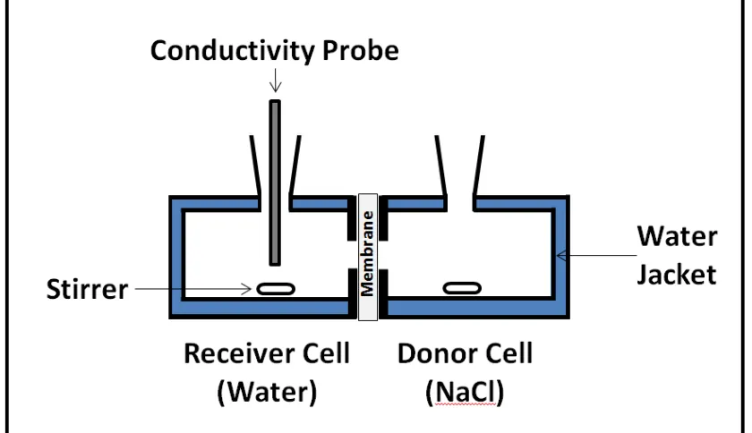 Figure 1 Schematic of the stirred cells and position of the probes. 