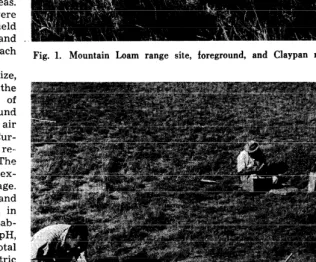 Fig. 2. Soil Conservation Service technicians making vegetative and soils studies of the Claypan range site in County, Colorado