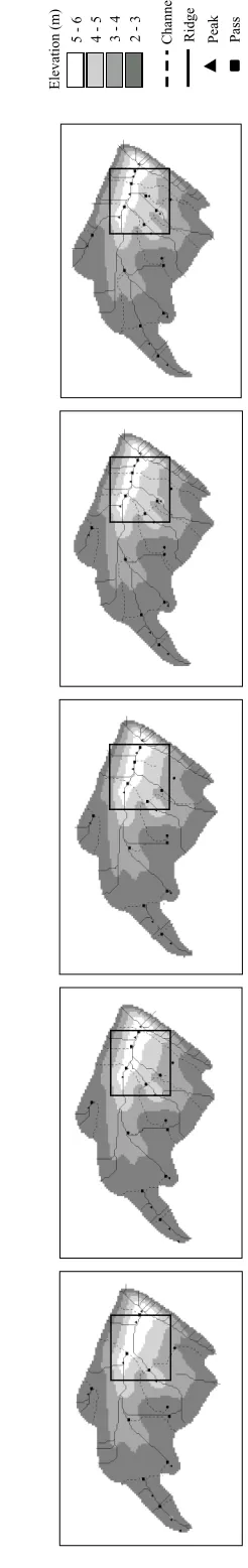 Figure 8. Use of the morphometric features  to highlight the changes in the morphometry of the sand spit
