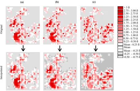 Figure 10. Interpolation of the NE Leicestershire population density surfaces to 200 m spatial resolution