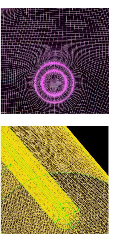 Fig. 3. Local mesh schemes of  the 3D  structure for a module 
