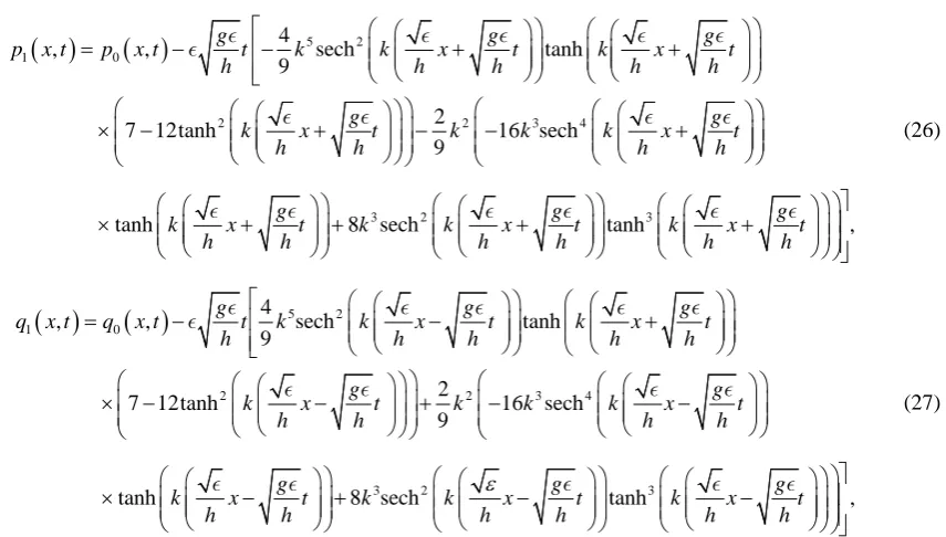 Figure 3η(is always less than depth, and acquires nonlinear solitary characters. We observe that the elevation of the water 