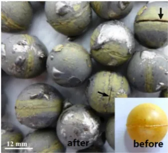 Figure 1. PbO ceramic pellets tested in the CRAFT loop and MEXICO loop [5]. 