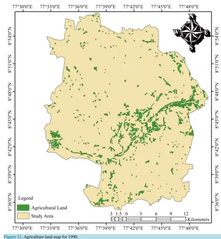 Figure 11. Agriculture land map for 1990.                                                                      