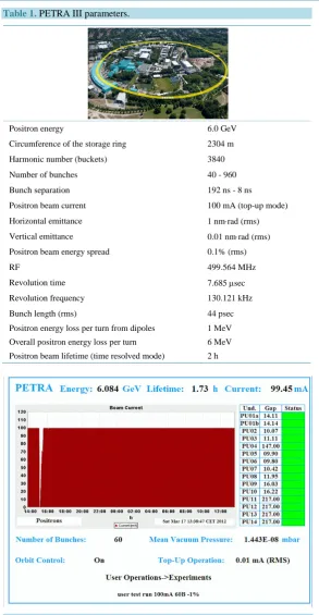 Figure 4. PETRA online status display [28]. 