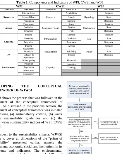 Figure 3 shows the process that was followed in the development  of  the  conceptual  framework  of WJWSI