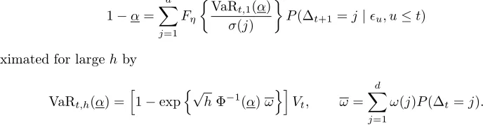 Figure 2 shows samples paths of Lωt,t+h, for h = 1 and h = 10, obtained with ηt ∼ N(0, 1), d = 2 regimes,(1) = 1/200 and ω(2) = 5/200
