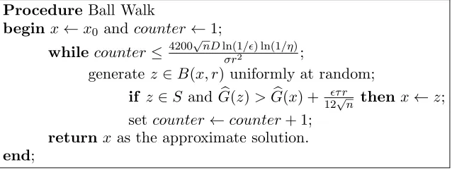 Figure 1: The Ball Walk Algorithm