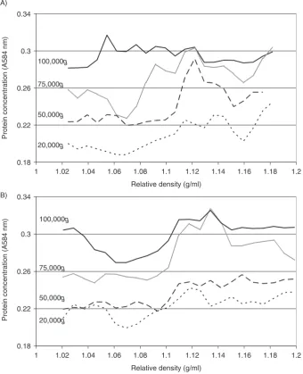 Fig. 3. Analysis of the relative density of microvesicles by density gradient centrifugation