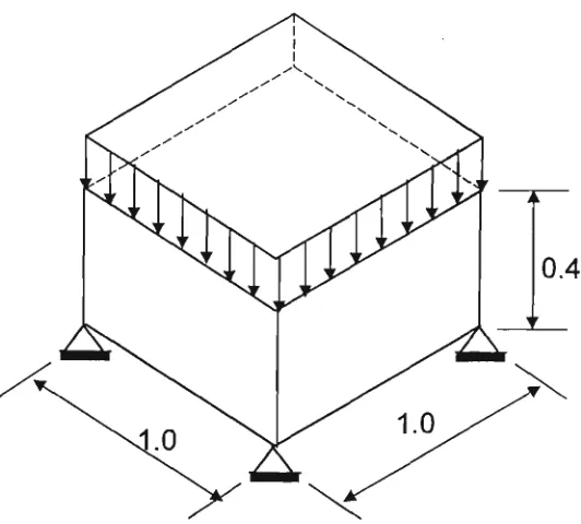 Fig. 4.26. Initial design for BESO, quarter model, hatched areas are symmetric surface