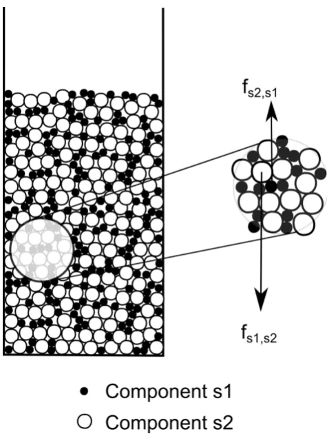 Figure 2. The interaction between the two solids of a well-mixed binary bed. 