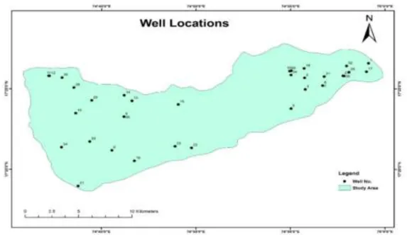 Figure 1: Illustrates locations of identified observation wells sampled in Balatira watershed