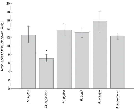 Table 2. Mass specific wing induced take-off power pairwise comparison results using Tukey’s least significant difference (LSD)post-hoc procedure