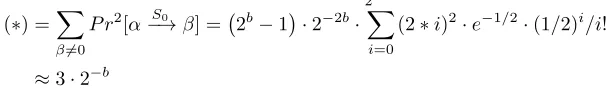 table of an b-bit Sbox (besides those involved with input/output zero), has a