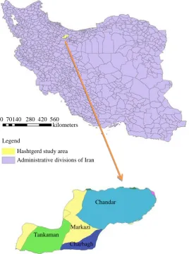 Figure 1. The geographical coordinates of the study area of Hashtgerd. 