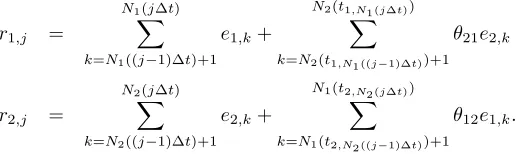 Table 9 presents simulated averages of the lag-1 autocorrelations of returns of Asset 1, Asset 2 and