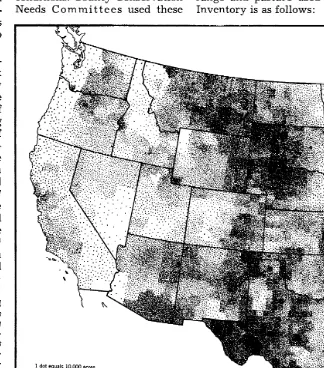 FIGURE 1. Pasture and range on private and non-federal public land, 1958. 