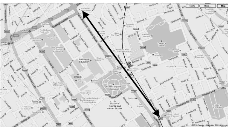 Figure 4. The Russell Square corridor in central London (Source: Google Maps).