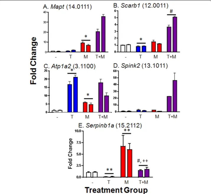 Figure 4 qPCR validation of microarray results for genes representative of five TFS groups