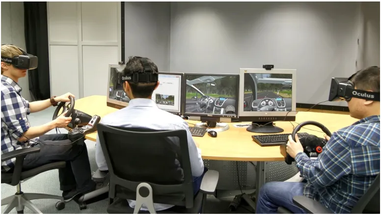Figure 5. A prototype of the proposed training platform with multiple head-mounted displays