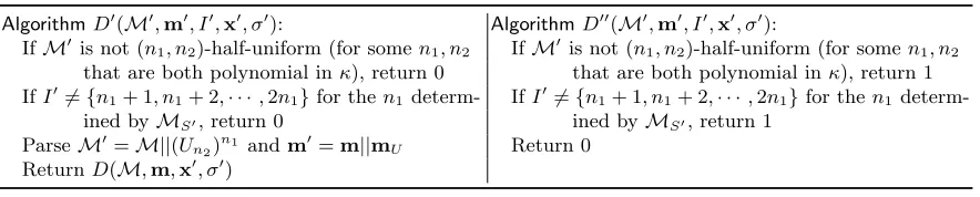 Table 5. Algorithm D′ and Algorithm D′′