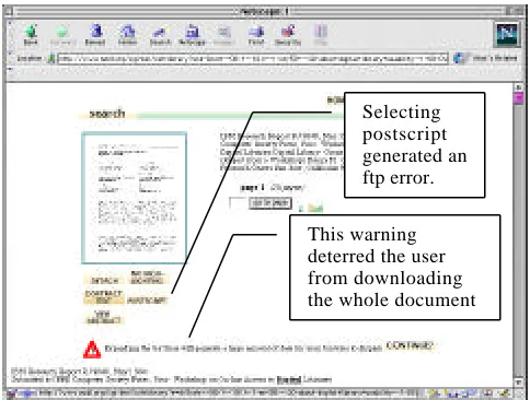 Figure 1: difficulties with downloading in NZDL