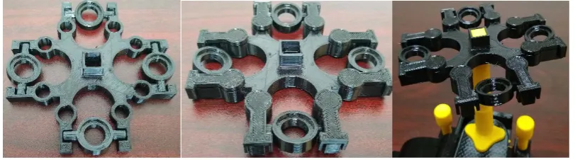 Figure 4. a) Inserting part M and b) assembling Parts K and c) L. and Part B are clamped to each other using four ball-socket joints