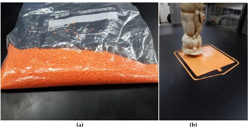 Figure 15.  Example filament with a diameter of 1.75mm +/- 0.10mm made from RepRapable recyclebot from pelletized filament shown in bag