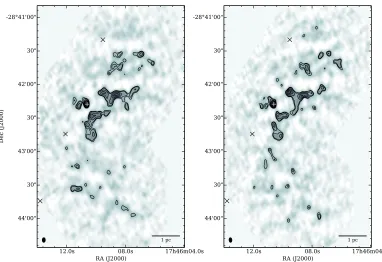 Fig. 2. Left panelRight panelpanel. The synthesised beam is shown in the bottom left corner: 4maser reported byRodríguez & Zapatarms noise: map of the 218.9 GHz or 1.37 mm continuum emission observed with the SMA