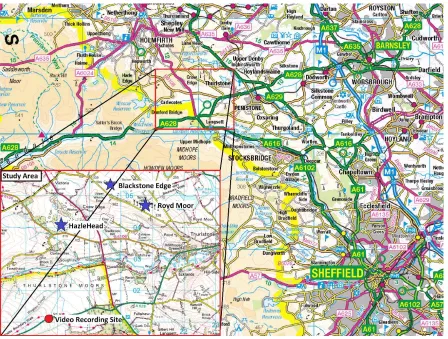 Figure 2. The Locations of the Video Recording Site and Wind Farms from Project 1, Study 1