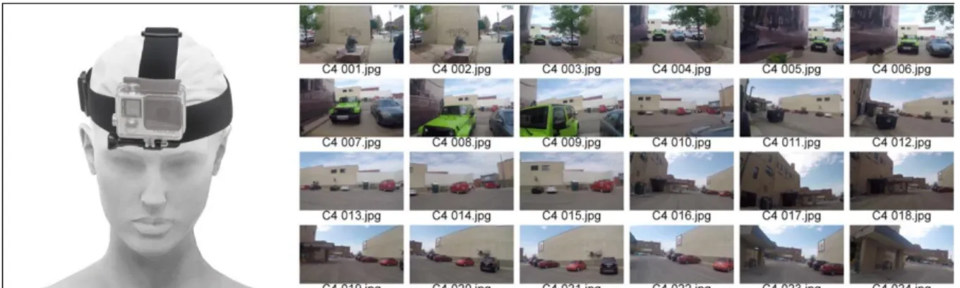 Figure 2. Data collection device and sequential views extracted from a first-person video recording (Case04)