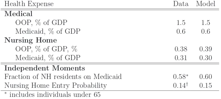 Table 8: Medical and Nursing Home Expenses: Aggregate Summary